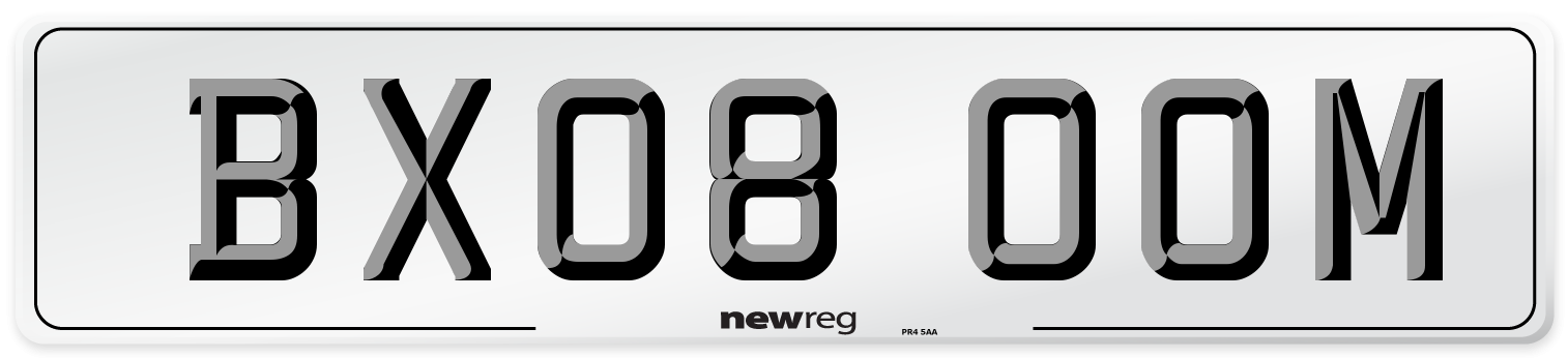 BX08 OOM Number Plate from New Reg